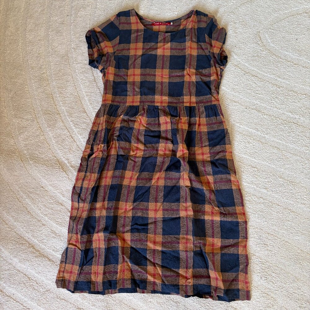 Pyne & Smith No 15 Linen Dress in Suffolk Plaid L